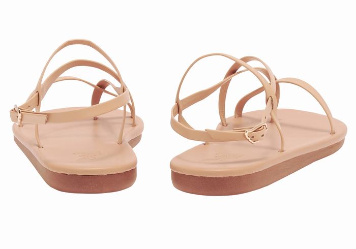 Women Ancient Greek Sandals Alethea Back-Strap Sandals Beige | OOP6170SS