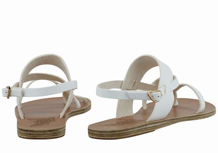 Women Ancient Greek Sandals Alethea Leather Back-Strap Sandals White | JMD8535XU