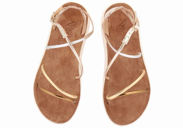 Women Ancient Greek Sandals Anastasia Comfort Ankle Strap Sandals White | XRS98100MY