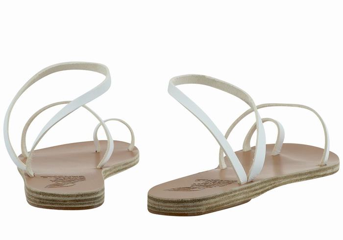 Women Ancient Greek Sandals Apli Eleftheria Leather Toe-Post Sandals White | NZH9938GB