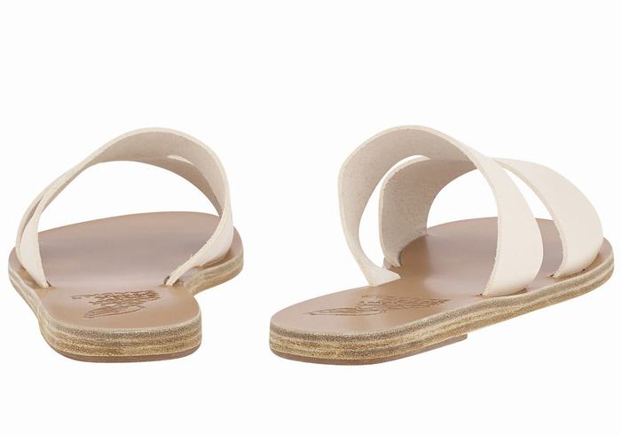 Women Ancient Greek Sandals Apteros Slide Sandals White | DQN8782UD