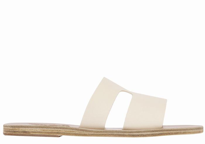 Women Ancient Greek Sandals Apteros Slide Sandals White | DQN8782UD