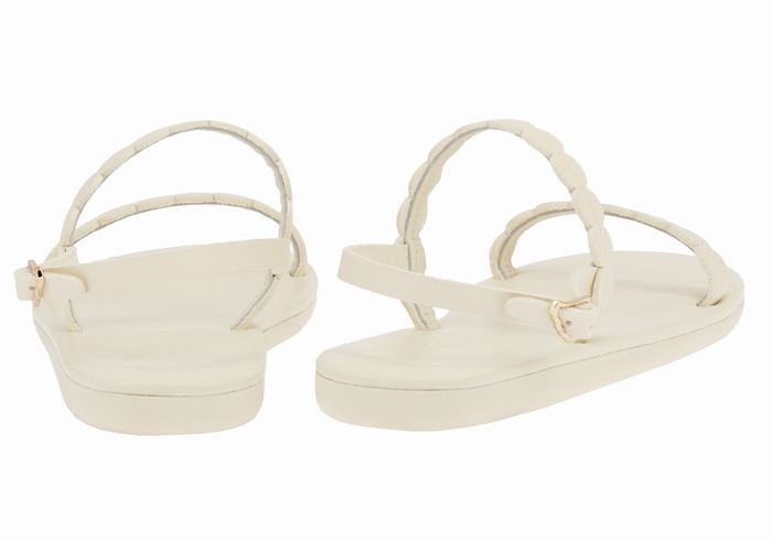 Women Ancient Greek Sandals Aroula Back-Strap Sandals White | TKM9094UN