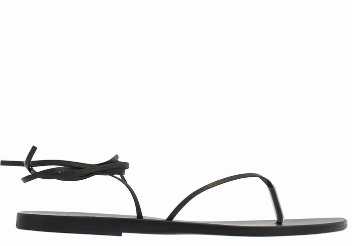 Women Ancient Greek Sandals Celia Gladiator Sandals Black | XUV6697BU