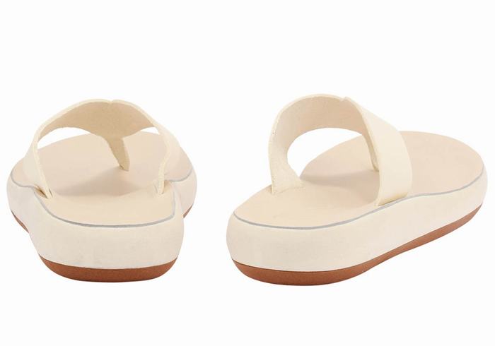 Women Ancient Greek Sandals Charys Comfort Flip Flops White | YXA1759QN