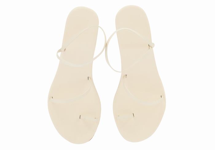 Women Ancient Greek Sandals Chora Mid Wedge Sandals White | LAE7877OM