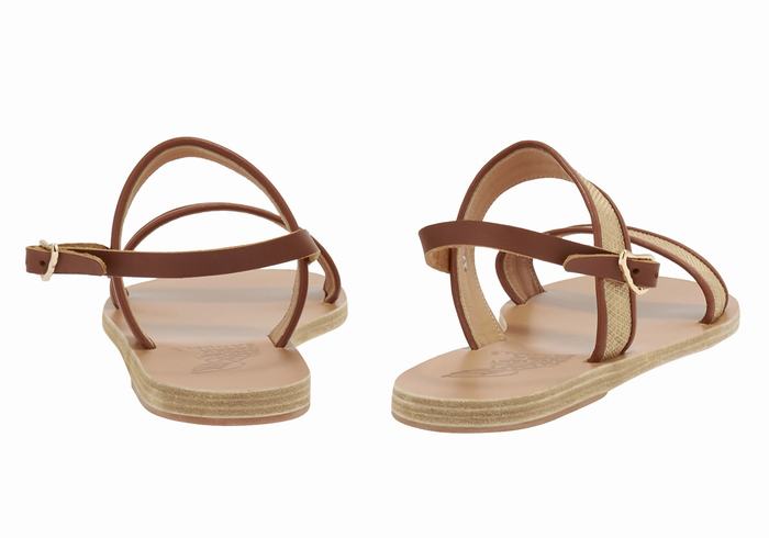 Women Ancient Greek Sandals Clio Casual Sandals Beige Brown | KGL2191FZ