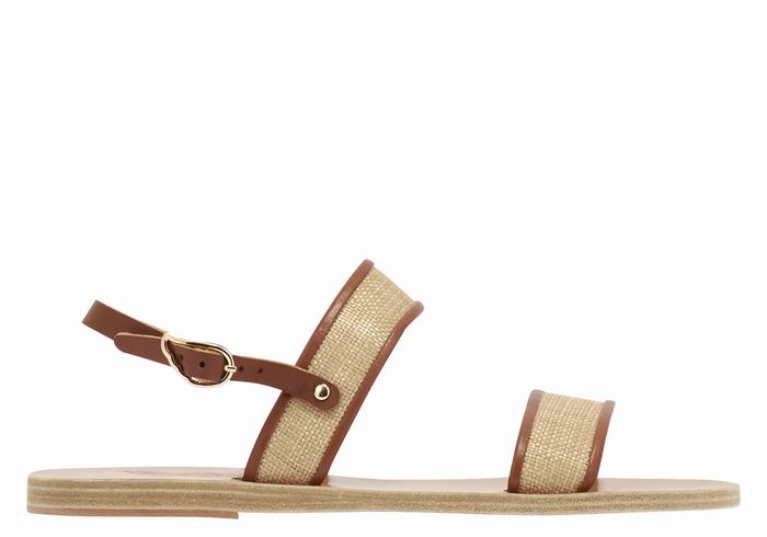 Women Ancient Greek Sandals Clio Casual Sandals Beige Brown | KGL2191FZ