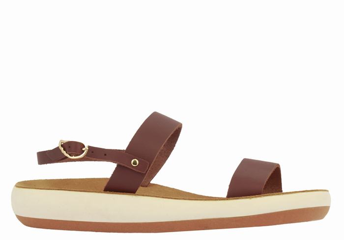 Women Ancient Greek Sandals Clio Comfort Casual Sandals Coffee | WLI186TO