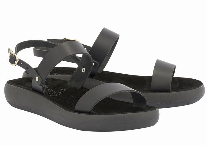 Women Ancient Greek Sandals Clio Comfort Casual Sandals Black | RLK2220XS