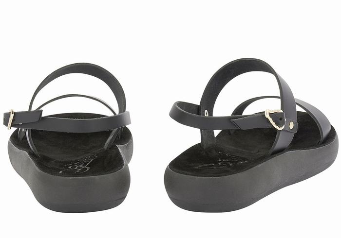 Women Ancient Greek Sandals Clio Comfort Casual Sandals Black | RLK2220XS