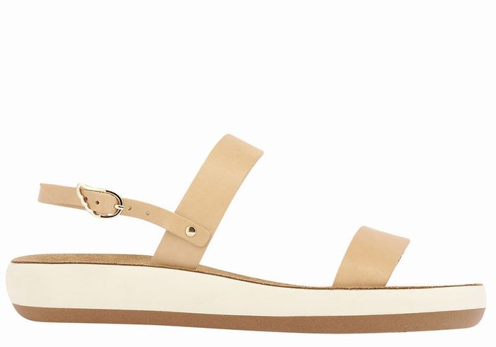 Women Ancient Greek Sandals Clio Comfort Casual Sandals Beige | CNR7619HQ