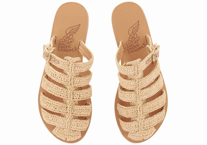 Women Ancient Greek Sandals Cosmia Fisherman Sandals Beige | IVX656VW