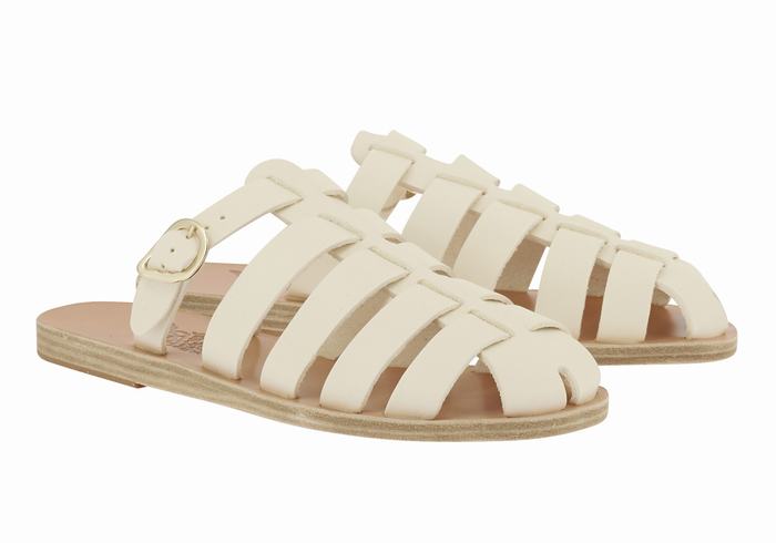 Women Ancient Greek Sandals Cosmia Fisherman Sandals White | FKF7667UN