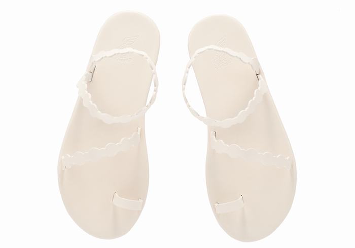 Women Ancient Greek Sandals Cronos Toe-Post Sandals White | IIH2053XM