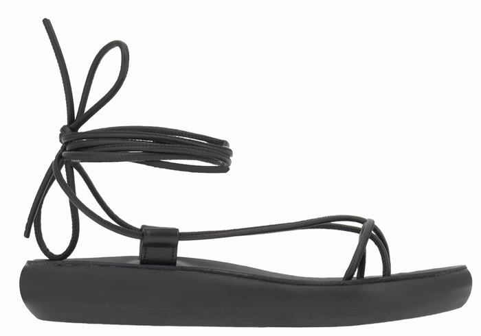 Women Ancient Greek Sandals Diakopes Comfort Gladiator Sandals Black | QUC2717RP