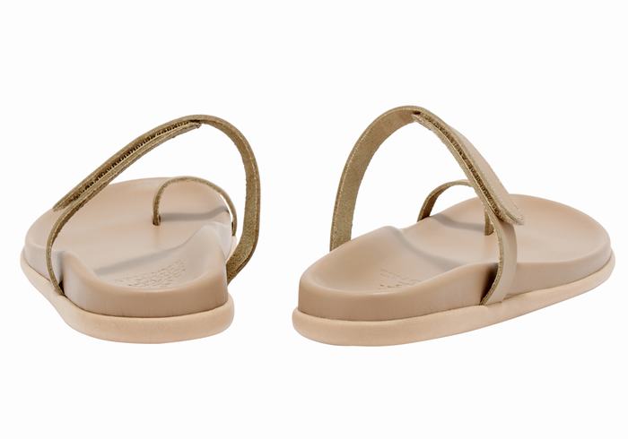 Women Ancient Greek Sandals Dokos Toe-Post Sandals Grey Brown | ORZ529CU