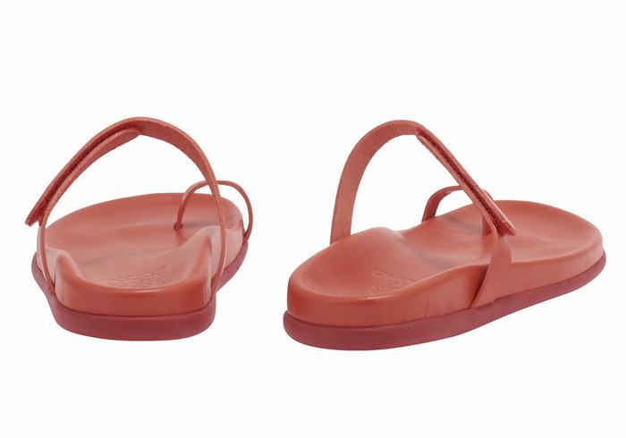 Women Ancient Greek Sandals Dokos Toe-Post Sandals Red | KPS9085NV