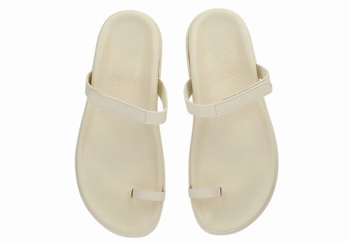 Women Ancient Greek Sandals Dokos Toe-Post Sandals White | HQC1717RG