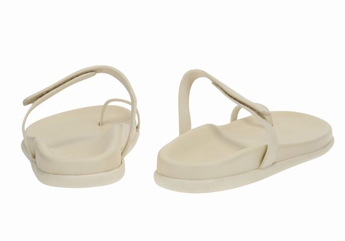 Women Ancient Greek Sandals Dokos Toe-Post Sandals White | HQC1717RG