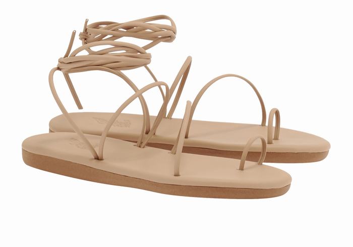 Women Ancient Greek Sandals Du Toe-Post Sandals Beige | IYE261WX