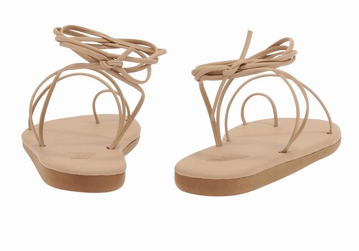 Women Ancient Greek Sandals Du Toe-Post Sandals Beige | IYE261WX