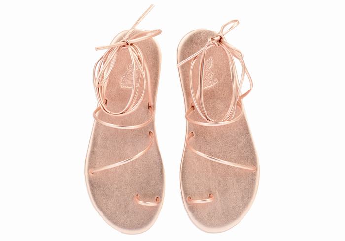 Women Ancient Greek Sandals Du Toe-Post Sandals Rose Gold | JSX376WS