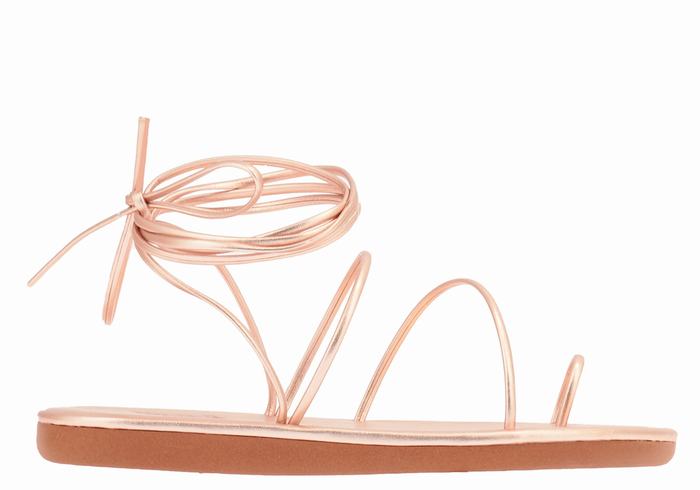 Women Ancient Greek Sandals Du Toe-Post Sandals Rose Gold | JSX376WS