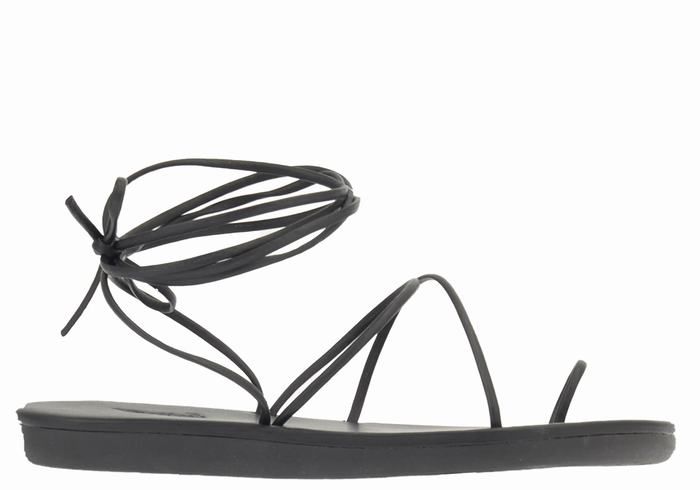 Women Ancient Greek Sandals Du Toe-Post Sandals Black | EWA9637AR