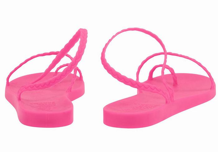 Women Ancient Greek Sandals Eleftheria Braided Sandals Rose Pink | TBW1682NQ