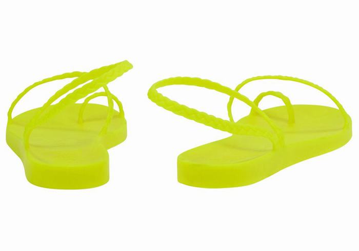 Women Ancient Greek Sandals Eleftheria Braided Sandals Yellow | DUN5762NZ