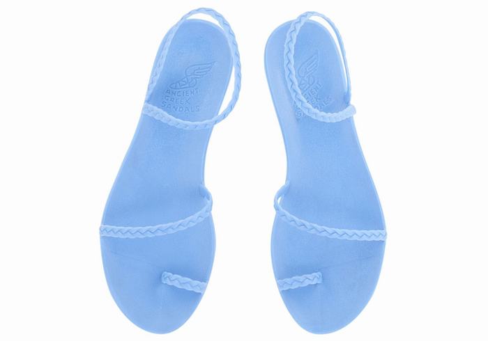 Women Ancient Greek Sandals Eleftheria Braided Sandals Light Blue | CII8730ZB