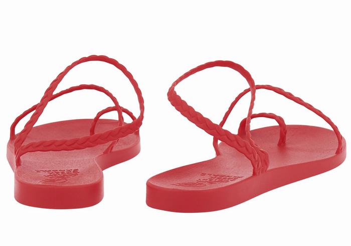 Women Ancient Greek Sandals Eleftheria Braided Sandals Red | GPX9933WT