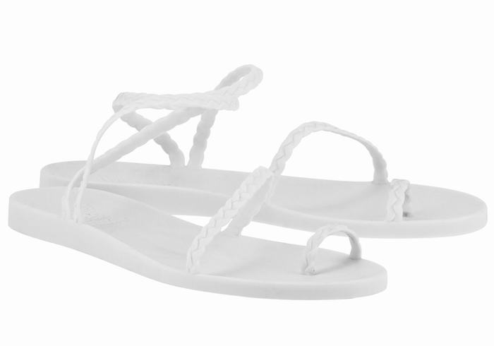 Women Ancient Greek Sandals Eleftheria Braided Sandals White | RFF367IH