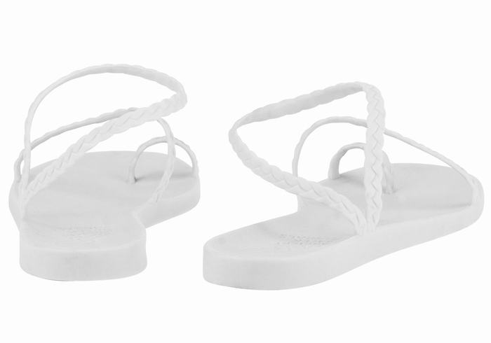 Women Ancient Greek Sandals Eleftheria Braided Sandals White | RFF367IH