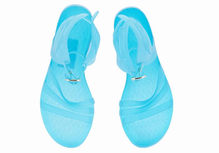 Women Ancient Greek Sandals Ikaria Ankle Strap Sandals Light Blue | FJC7770LH