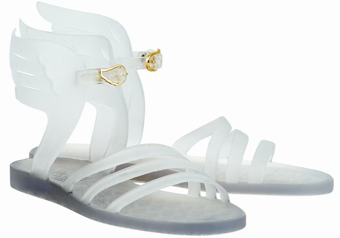 Women Ancient Greek Sandals Ikaria Ankle Strap Sandals White | TYG4257MH