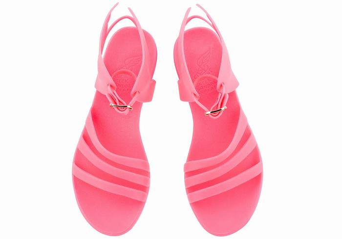 Women Ancient Greek Sandals Ikaria Ankle Strap Sandals Rose Pink | GNR4470MN