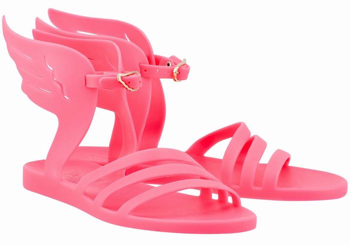 Women Ancient Greek Sandals Ikaria Ankle Strap Sandals Rose Pink | GNR4470MN