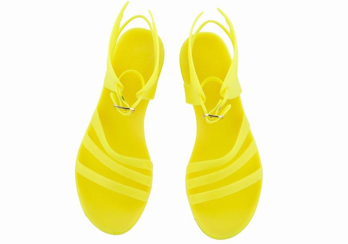 Women Ancient Greek Sandals Ikaria Ankle Strap Sandals Yellow | PGY1229QH