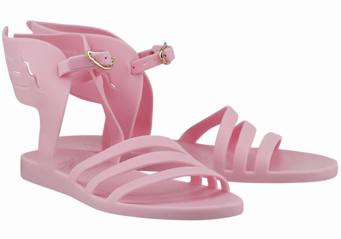 Women Ancient Greek Sandals Ikaria Ankle Strap Sandals Pink | IGU3067KH