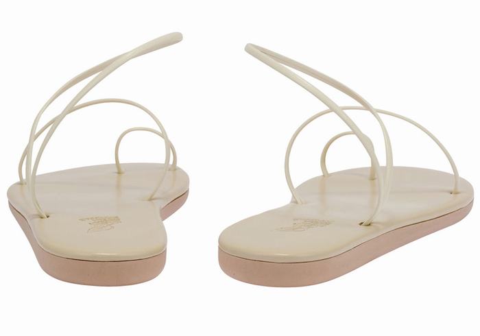 Women Ancient Greek Sandals Kansiz Toe-Post Sandals White | BTQ494XY