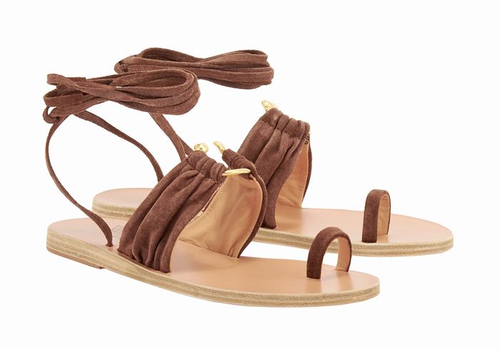 Women Ancient Greek Sandals Kerasia Gladiator Sandals Coffee | YPT9041QY