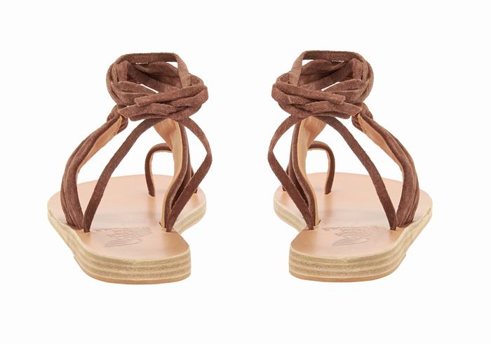 Women Ancient Greek Sandals Kerasia Gladiator Sandals Coffee | YPT9041QY