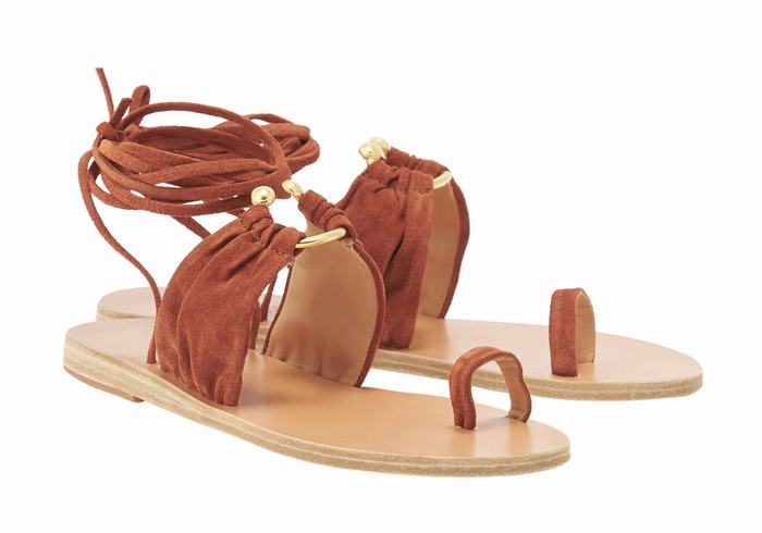 Women Ancient Greek Sandals Kerasia Gladiator Sandals Coffee | NBS6480MZ