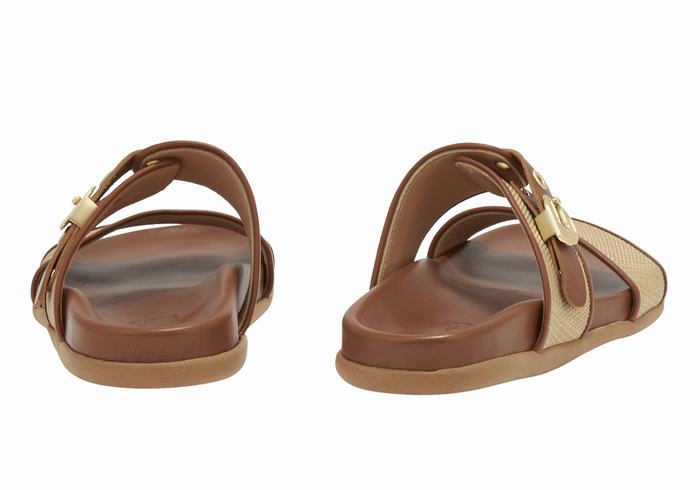 Women Ancient Greek Sandals Latria Slide Sandals Beige Brown | DMH6096JS