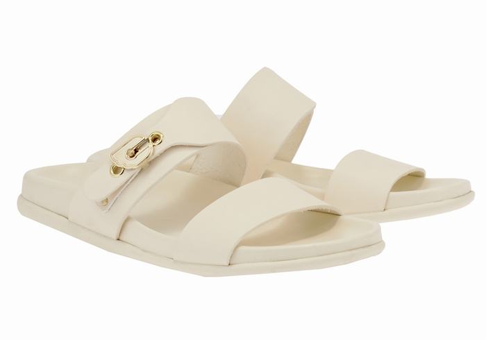 Women Ancient Greek Sandals Latria Slide Sandals White | AXN701QY