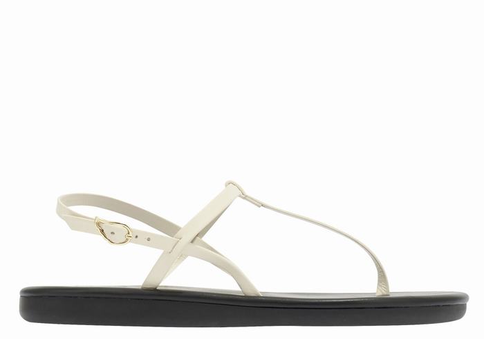 Women Ancient Greek Sandals Lito Flip Flop Back-Strap Sandals White | BTA923MQ