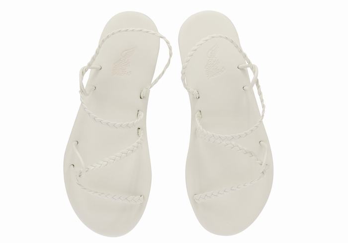 Women Ancient Greek Sandals Maya Braided Sandals White | SDK7366XU