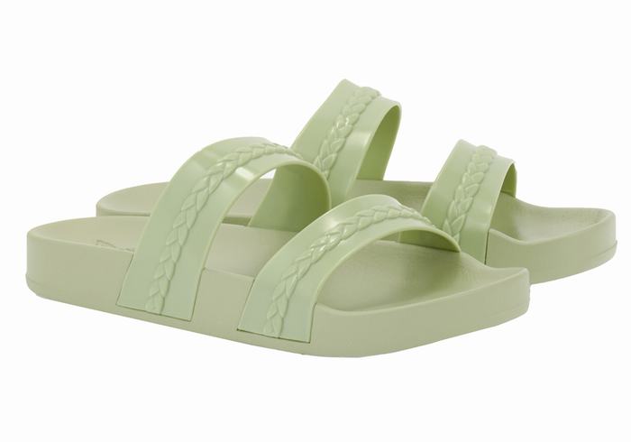 Women Ancient Greek Sandals Meli Slide Sandals Green | KDK3451SP